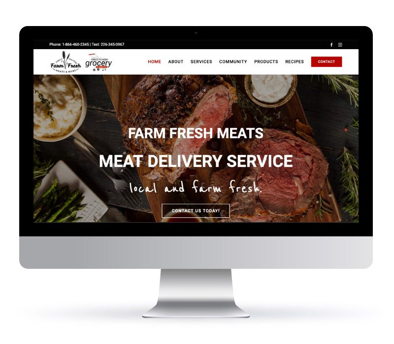 Farm Fresh Meats - E-commerce WordPress website design by Jessica Design.