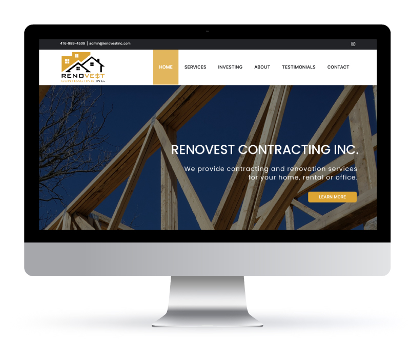 Renovest Contracting Inc - Web Design by Jessica Design in Hamilton, Ontario.