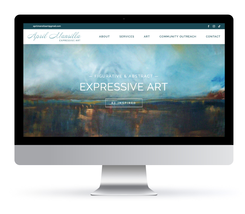 Web Design - April Mansilla WordPress website created by Jessica Design in Ontario.