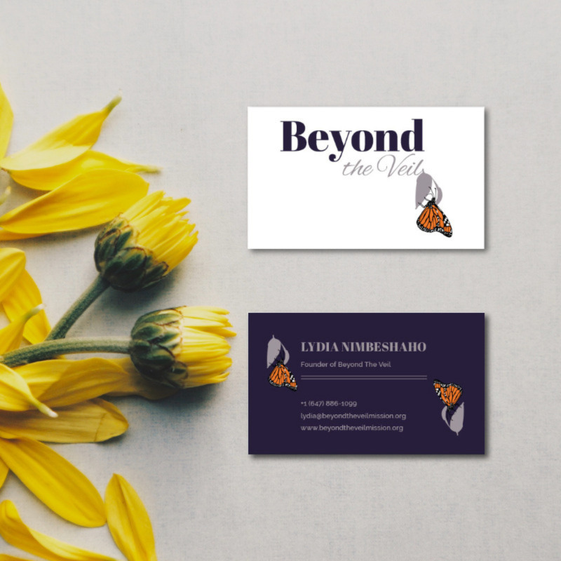 Print Design - Beyond the Veil business cards by Jessica Design in Hamilton, Ontario.