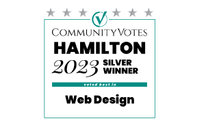 Hamilton 2023 Silver Winner - Web Design with Community Votes, Get a Quote today with Jessica Design.