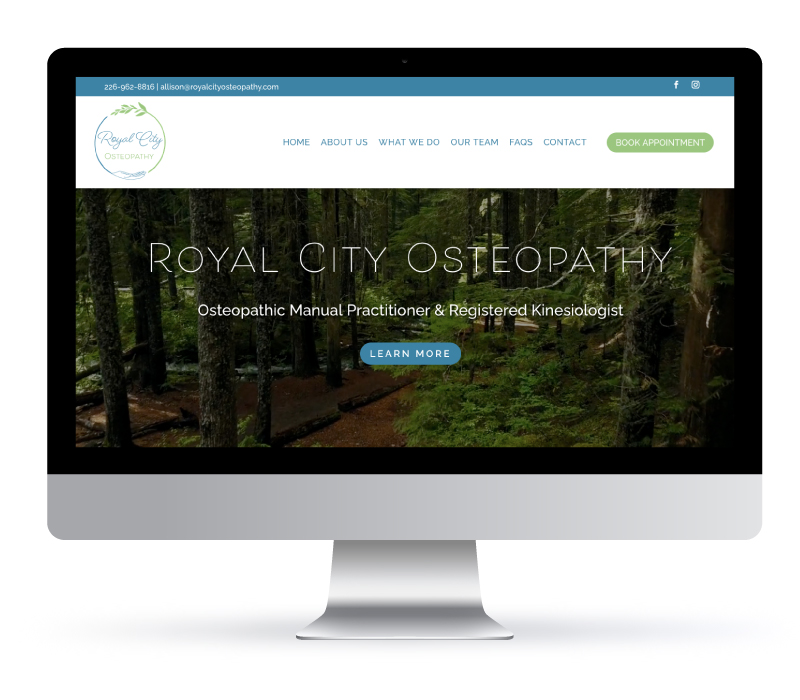 Royal City Osteopathy - Custom WordPress Web design by Jessica Design in Hamilton, Ontario