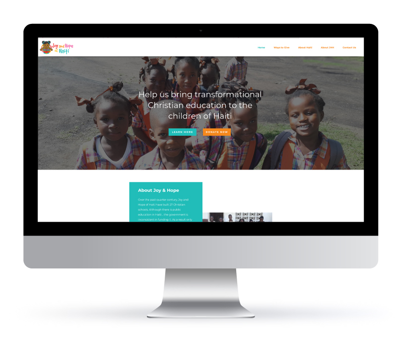 Joy and Hope of Haiti - Wix Website Design solutions by Jessica Design