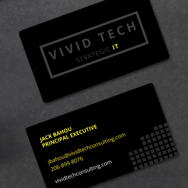 Vivid Tech Strategic it - Business Card Print Design by Jessica Design