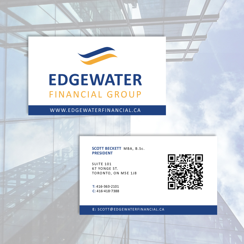 Edgewater Financial Group - Business cards by Jessica Design in Hamilton, Ontario.