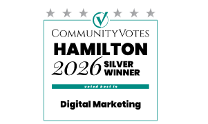 Jessica Design - CommunityVotes Hamilton Silver Digital Marketing 2026.