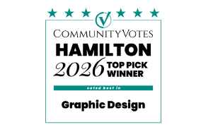 Jessica Design - CommunityVotes Hamilton Top Pick Graphic Design 2026.