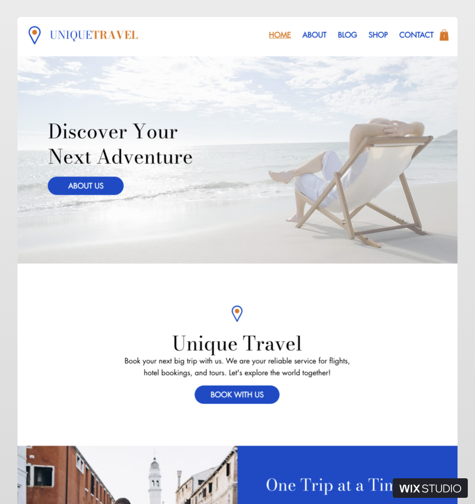Unique Travel - Wix Studio Website Template.